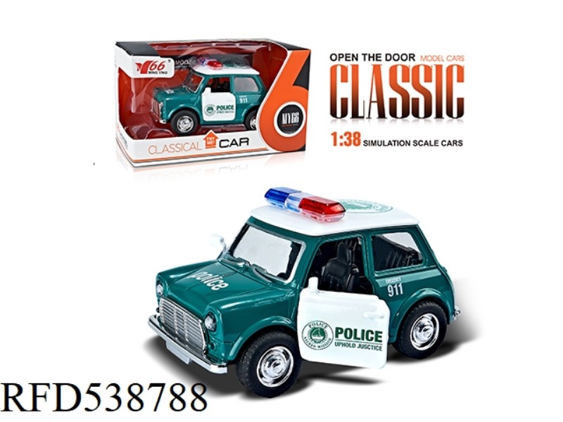 1:38Q VERSION MINI ALLOY BOOMERANG 2 OPEN DOOR POLICE CAR