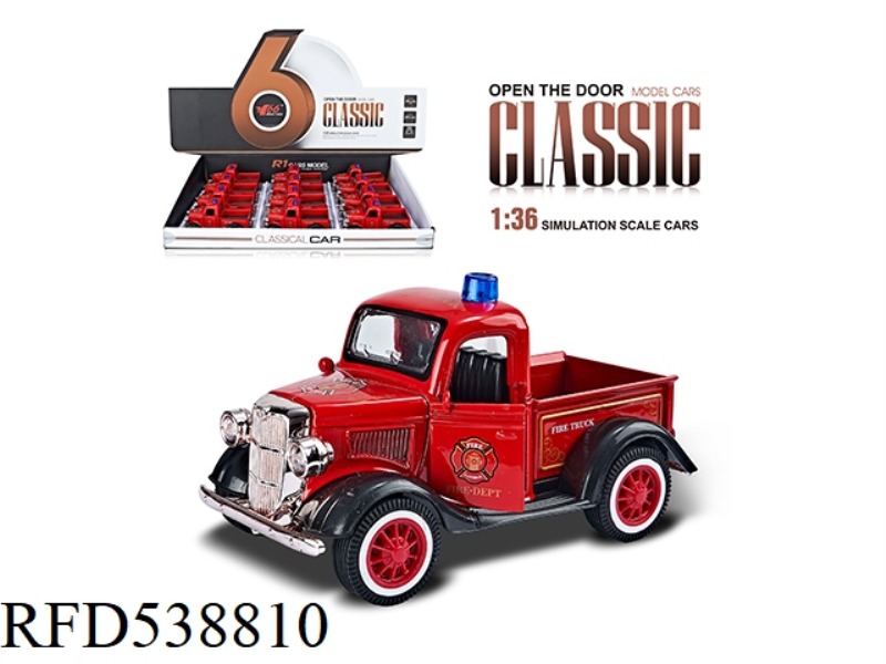 1:36Q VERSION FIRE PICKUP 2 DOOR BOILBACK ALLOY CAR 12PCS