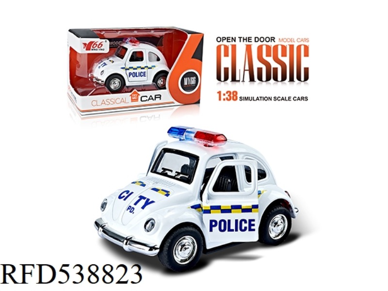 1:38Q VERSION BEETLE ALLOY BOOMERANG 2 OPEN DOOR POLICE CAR