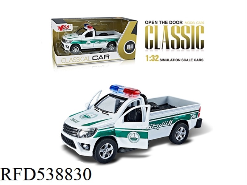 1:32 POLICE CAR PICKUP METAL REBOUND DOOR OPENING CAR