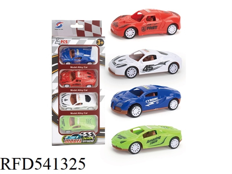 4 RACE PULL-BACK CARS