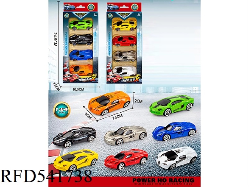 1:64 SLIDING ALLOY CAR (4PCS)