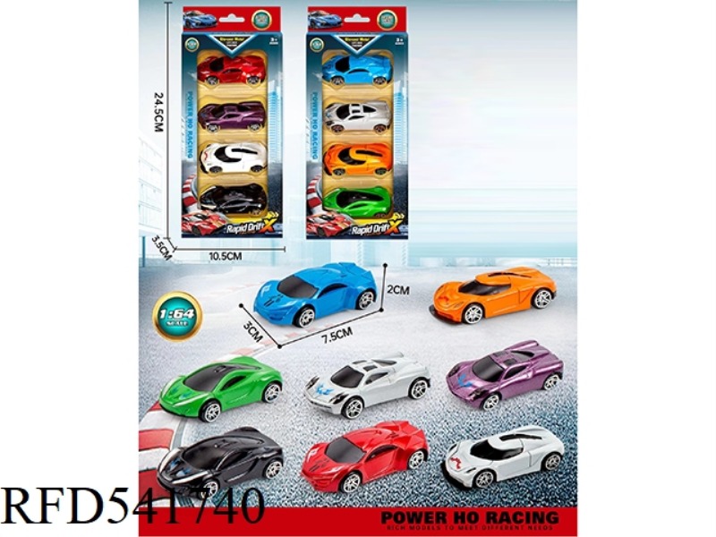 1:64 SLIDING ALLOY CAR (4PCS)