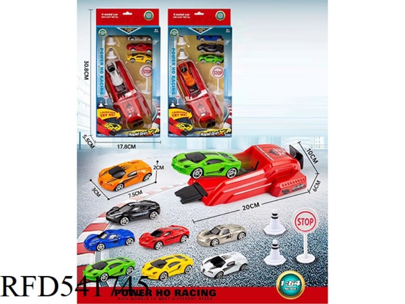 ALLOY EJECTOR CAR (WITH 4 CARS)