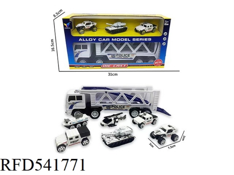 INERTIAL FLAT CAR +3 ALLOY SPECIAL POLICE CAR SET