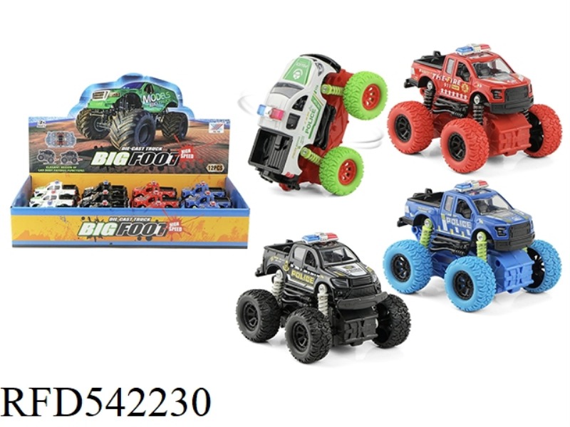 1:32 ALLOY PICKUP POLICE FOUR-WHEEL DRIVE INERTIAL CLIMBING VEHICLE (12 ONLY)
