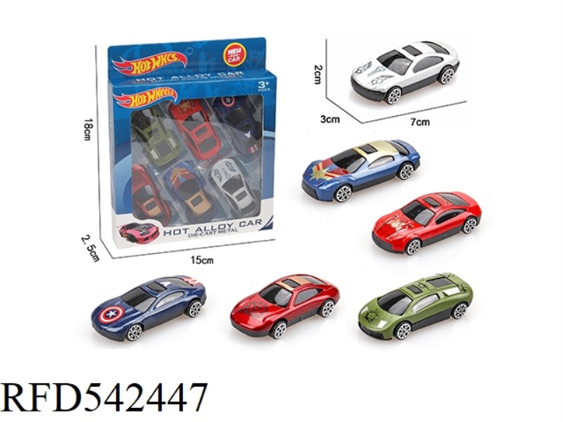 SIX SLIDING ALLOY AVENGERS