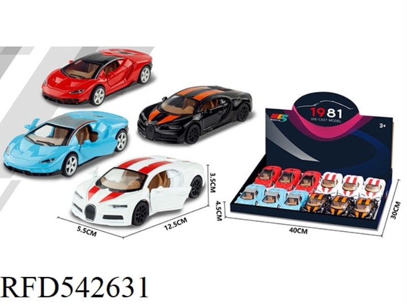 1:32 LAMBORGHINI BUGATTI SIMULATION ALLOY CAR MIXED 12PCS