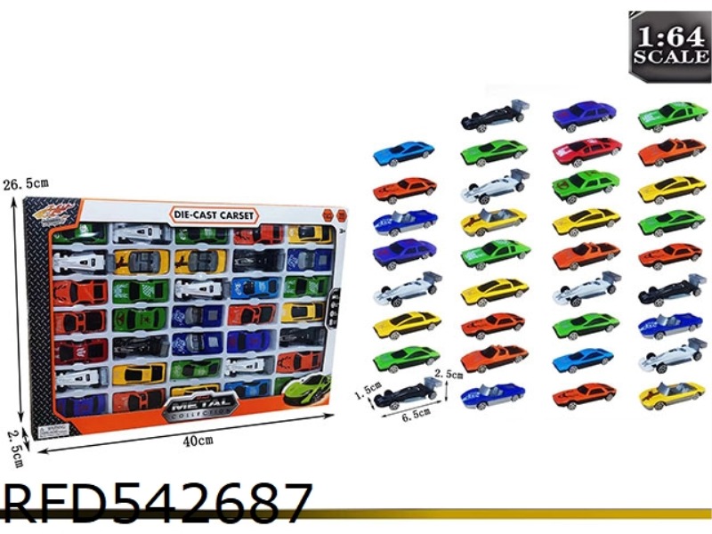 SMALL SLIDING ALLOY CAR WITH WINDOW BOX (35PCS)