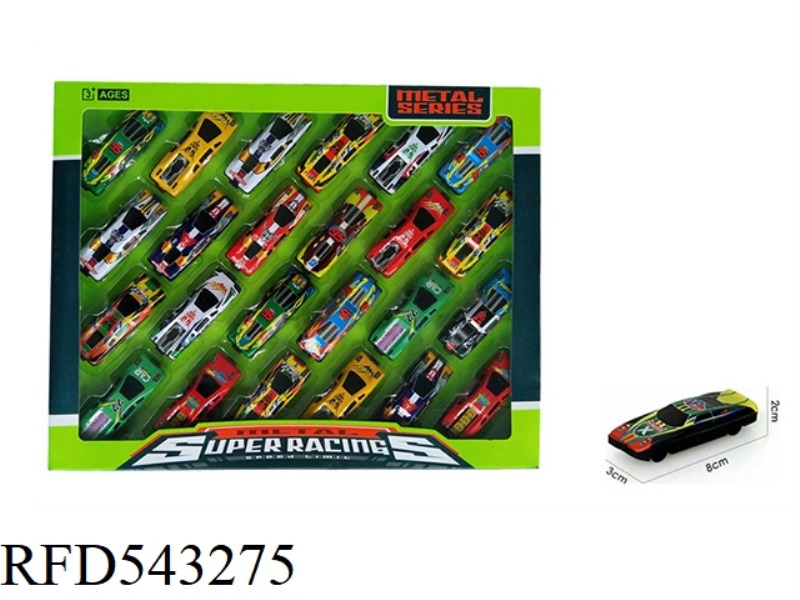 SLIDING METAL CAR 24PCS