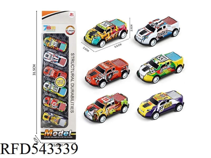 ALLOY SHEET METAL GRAFFITI PULL-BACK PICKUP TRUCK