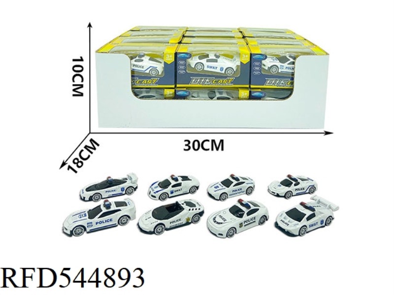 TAXI ALLOY POLICE CAR 24PCS