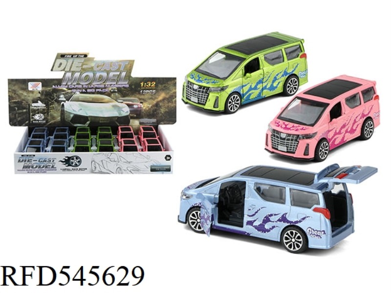 1:32 ELFA ALLOY CAR PULL BACK THREE DOORS (12 PIECES)