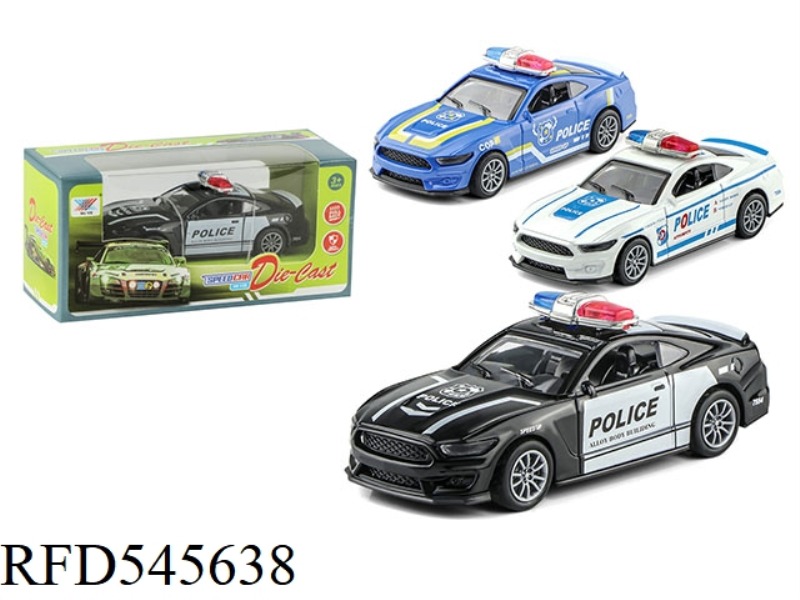 1:36 MUSTANG POLICE CAR ALLOY PULL-BACK MODEL (1 ONLY)