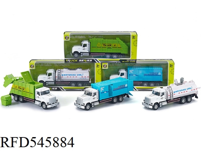 1:24 AMERICAN WHITE PULL-BACK SOUND AND LIGHT ALLOY CITY CAR WITH LIGHT MUSIC