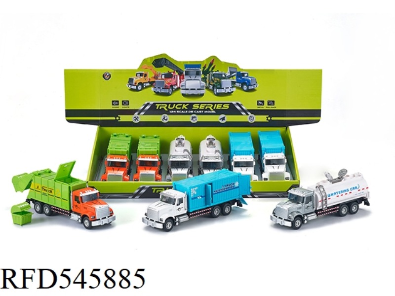 1:24 AMERICAN MIXED COLOR BOILBACK ALLOY CITY CAR, 6 PCS/DISPLAY BOX
