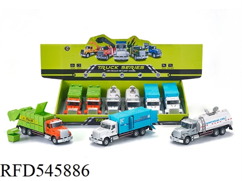 1:24 AMERICAN MIXED COLOR PULL-BACK SOUND AND LIGHT ALLOY CITY CAR WITH LIGHT MUSIC