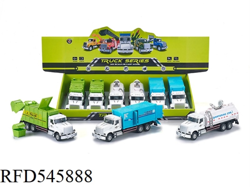 1:24 AMERICAN WHITE PULL-BACK SOUND AND LIGHT ALLOY CITY CAR WITH LIGHT MUSIC