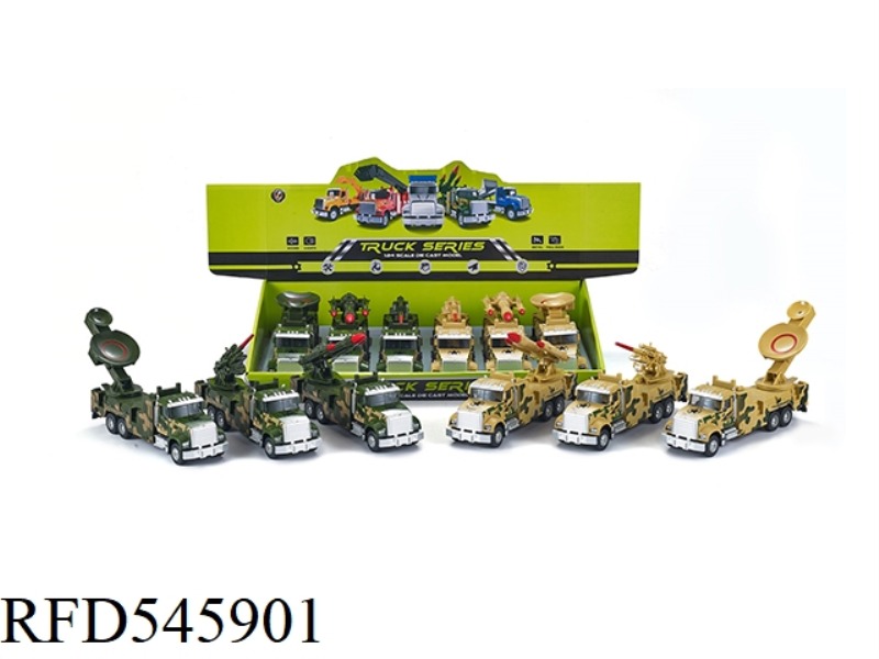 1:24 AMERICAN BOILBACK ALLOY MILITARY VEHICLE, 6 PCS/DISPLAY BOX