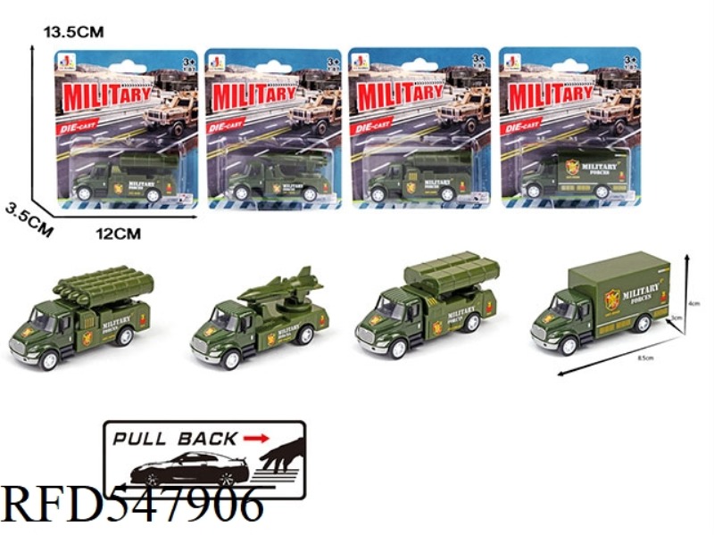 1:87 ALLOY PULL-BACK SIMULATION MILITARY VEHICLE