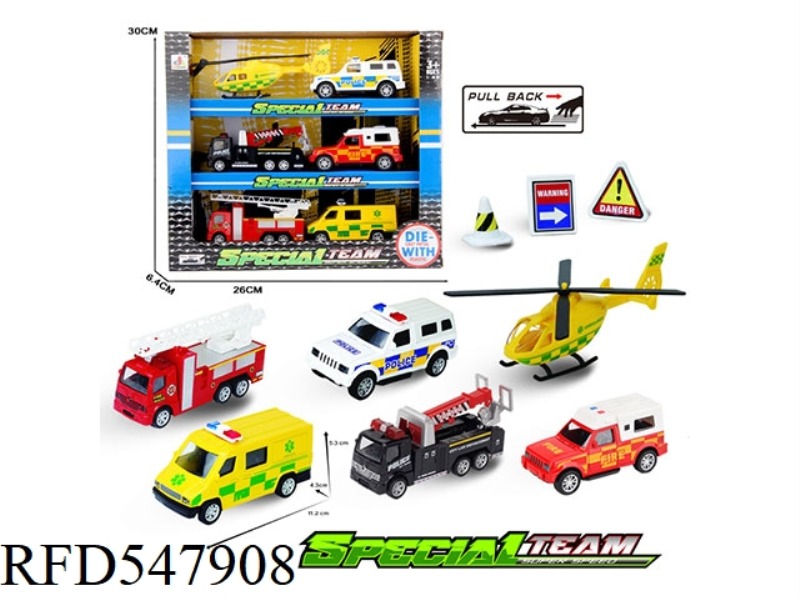 1:43 ALLOY PULL-BACK POLICE COMBINATION