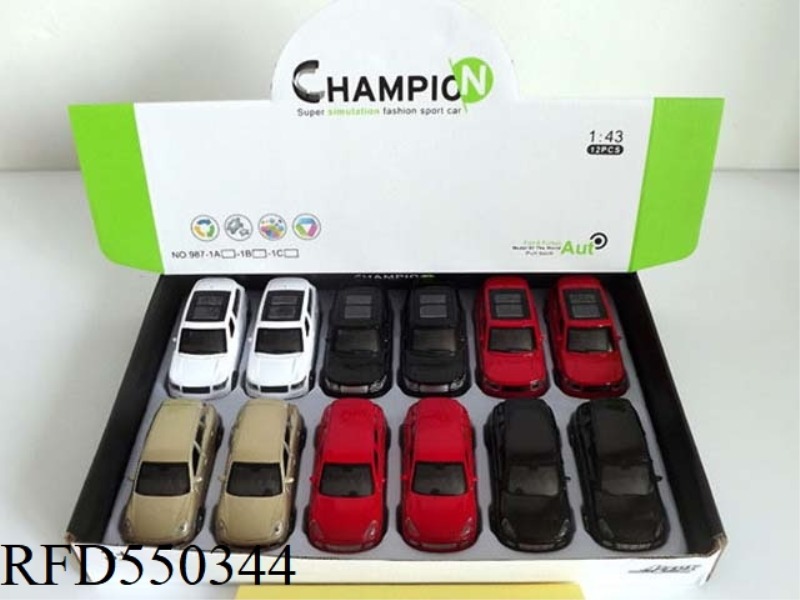 1:43 ALLOY PULLEBACK SIMULATION CAR LAND ROVER CAYENNE 12PCS