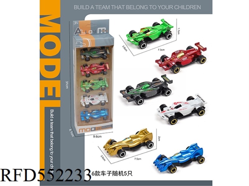 5 ONLY FITTED WITH SLIDING ALLOY F1 CARS