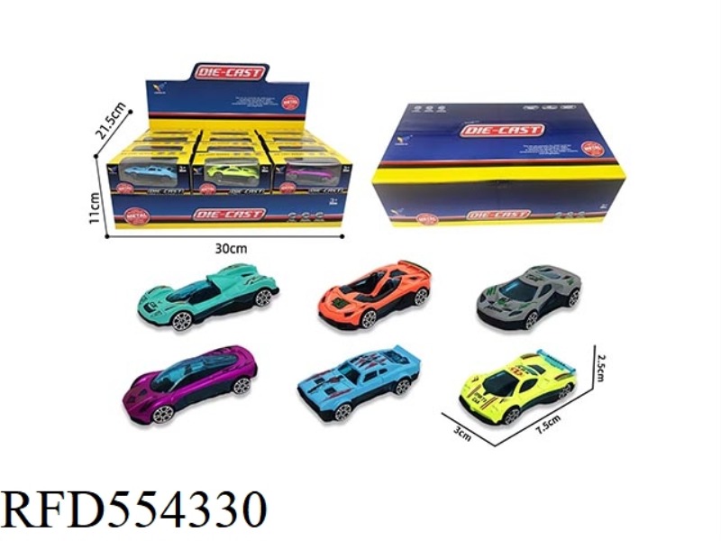 6 SLIDING ALLOY RACERS 1:64 (24 PIECES)