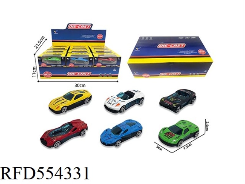 6 SLIDING ALLOY RACERS 1:64 (24 PIECES)