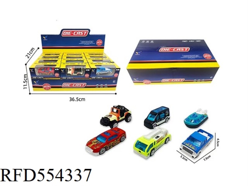 6 TYPES OF SLIDING ALLOY CITY CAR 1:64 (24 PIECES)