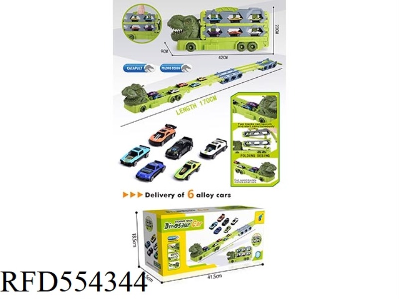 DINOSAUR DEFORMED RAIL CAR +6 ALLOY CARS