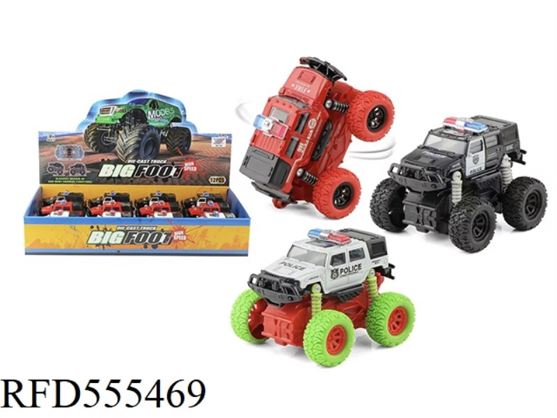 1:32 BIGFOOT ALLOY FOUR-WHEEL DRIVE INERTIAL CLIMBING HUMMER POLICE CAR (12 PACKS)
