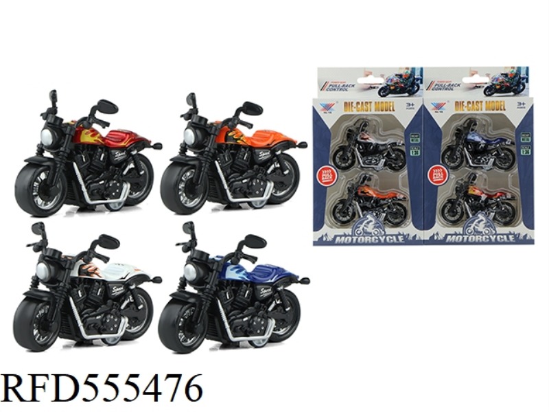 1:36 ALLOY MOTORCYCLE HARLEY PULL-BACK (2 BOXES)