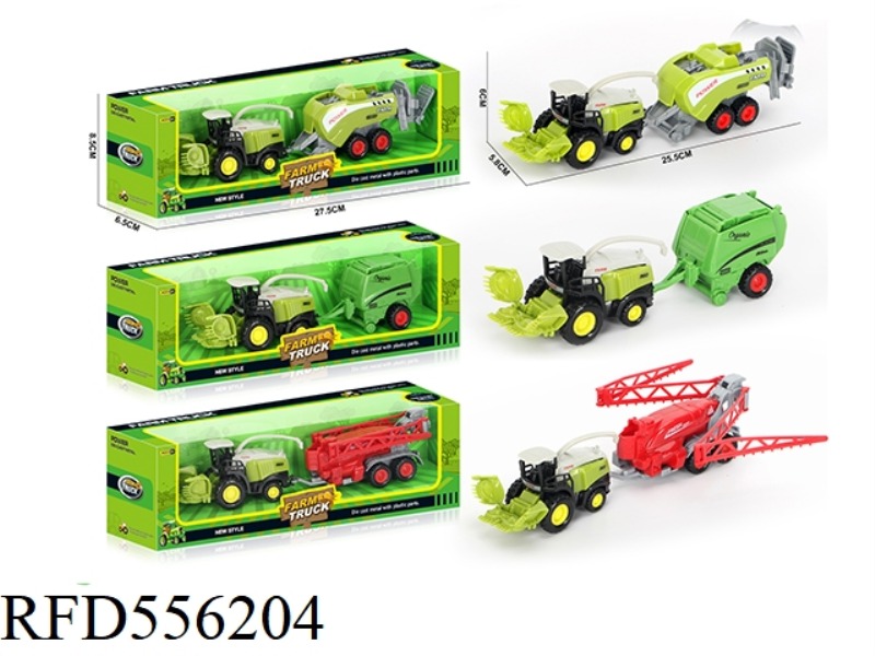 ALLOY SLIDING SMALL HARVEST FARMER'S CAR (3 MODELS) 8.5CM