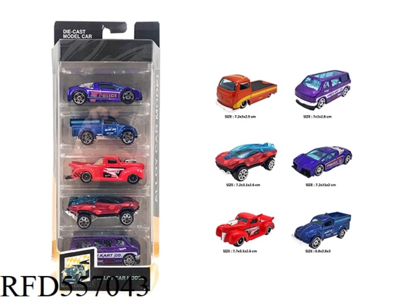 SLIDING 1:64 ALLOY CAR 6 MODELS 5 BOXES