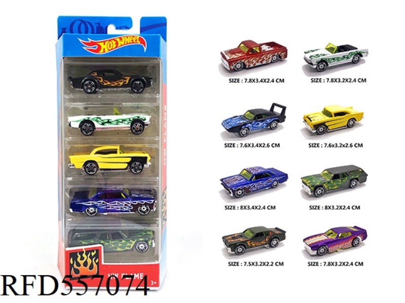 SLIDING ALLOY MUSCLE CAR WITH 5 STRIPS