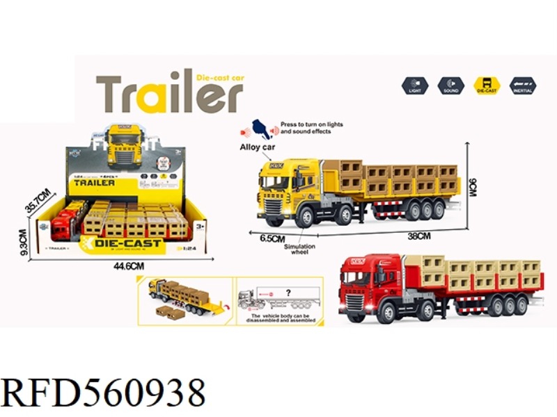 INERTIAL ALLOY TRANSPORT VEHICLE WITH LIGHT AND SOUND (WITH JENGA MUSIC) 4PCS