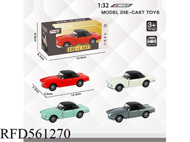 1:32 SIMULATION BACK FORCE ALLOY CAR TWO DOORS CLASSIC CAR BMW HARDTOP