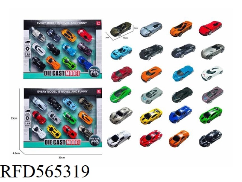 12 SLIDING ALLOY CARS