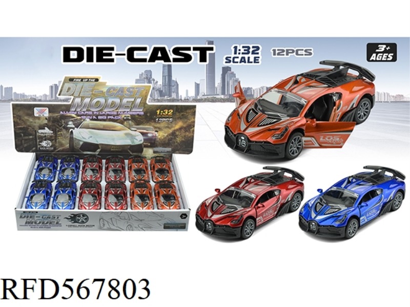 1:32 ALLOY CAR MODEL BUGATTI DOOR BACK FORCE 12PCS
