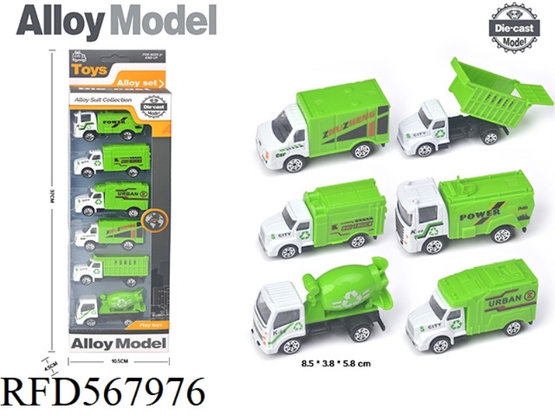 SLIDING ALLOY SANITATION TRUCK (6 PIECES)