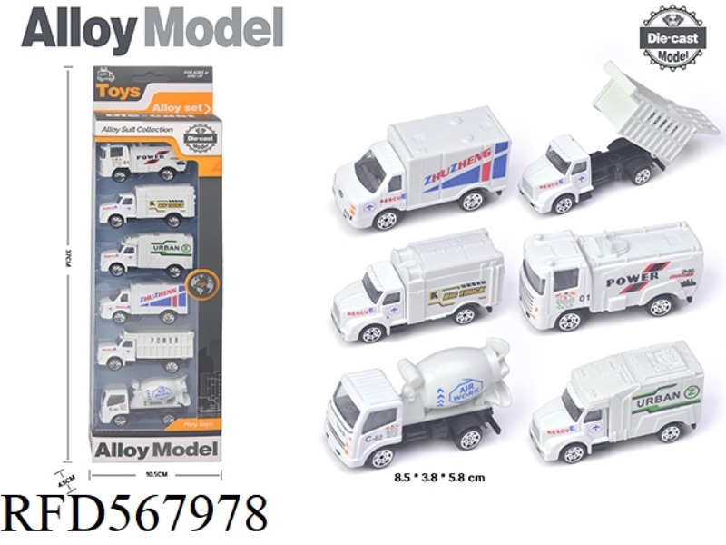 TAXI ALLOY AIRPORT CAR (6 PIECES)