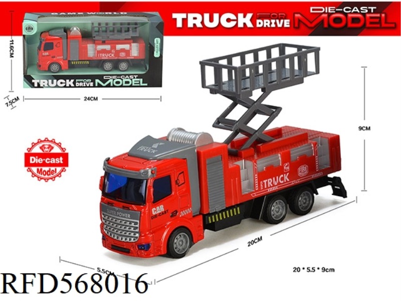 ALLOY PULL-BACK LIFT FIRE TRUCK