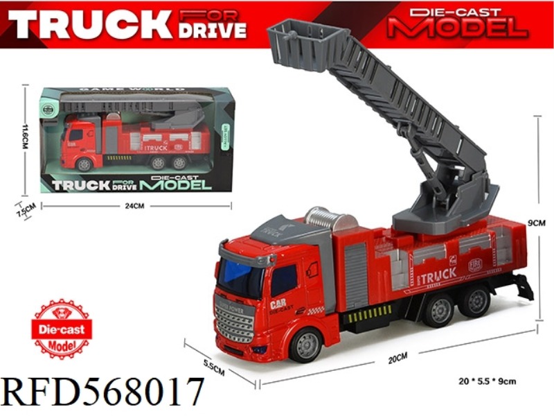 ALLOY PULL-BACK LADDER FIRE TRUCK