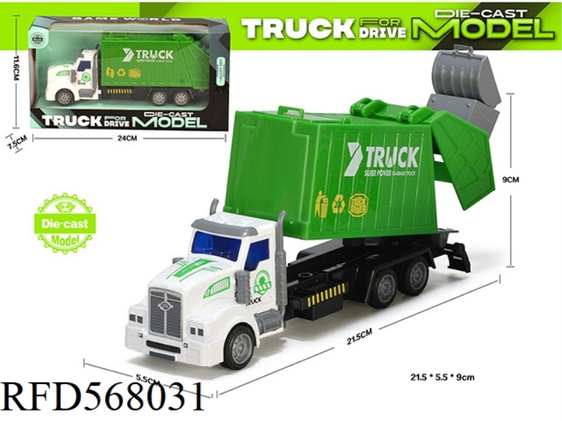 LONG HEAD ALLOY PULL-BACK GARBAGE SANITATION TRUCK