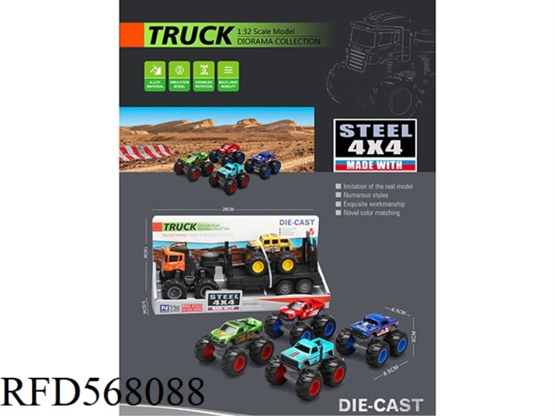 FOUR-WHEEL DRIVE INERTIA ALLOY CARRIER FLAT CAR