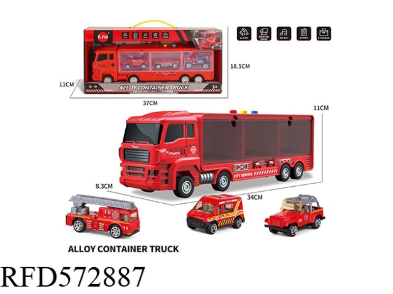 ACOUSTOOPTIC TAXI FIRE CONTAINER TRUCK WITH 3 ALLOY TAXI