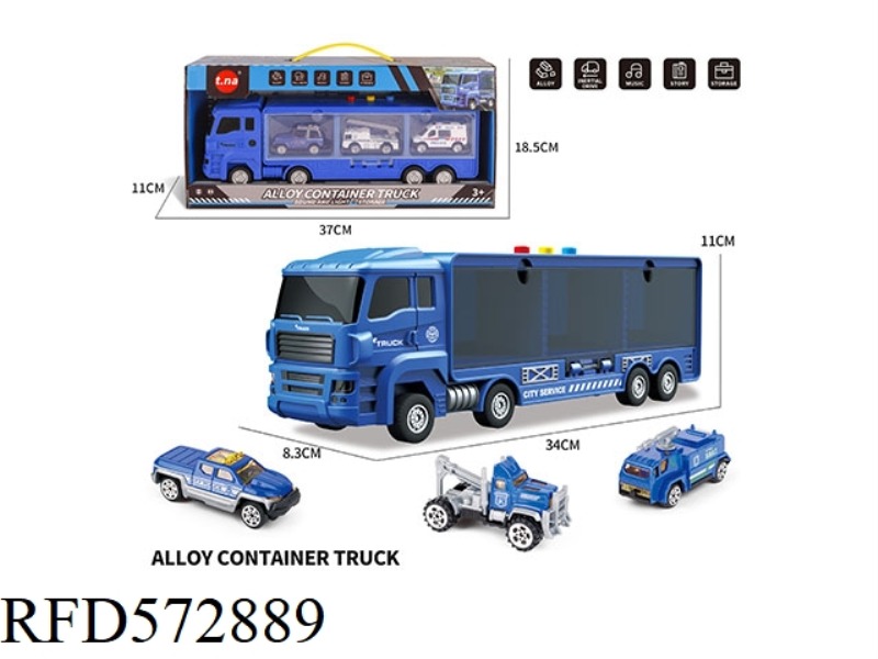 ACOUSTOOPTIC TAXI POLICE CONTAINER TRUCK WITH 3 ALLOY SCOOTERS