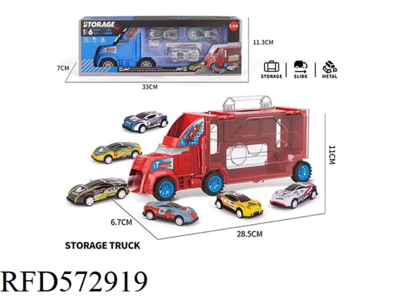 THE CONTAINER STORAGE VEHICLE IS EQUIPPED WITH 6 IRON SLIDERS