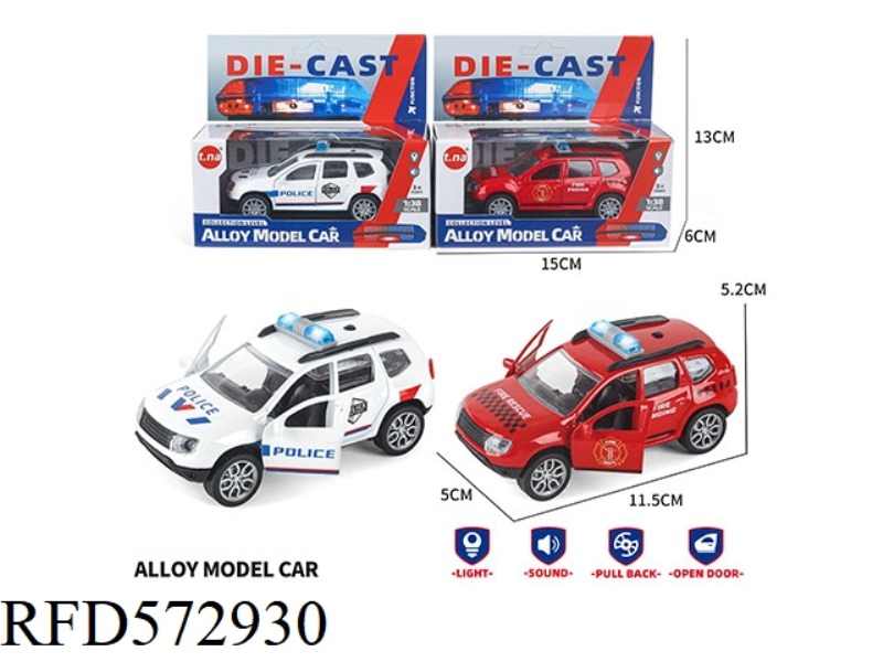 1:32 ACOUSTO-OPTIC ALLOY PULL-BACK RENAULT POLICE CAR (NOT AUTHORIZED)